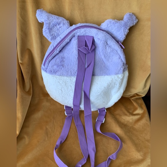 NEW SANRIO CHARACTER KUROMI FLUFFY BACKPACK - Picture 3 of 4